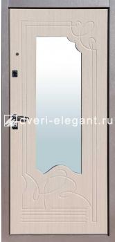 Входная  металлическая дверь Ампир беленый дуб с зеркалом купить в Тольятти