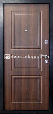 Входная  металлическая дверь Евро темное серебро/орех бренди купить в Тольятти