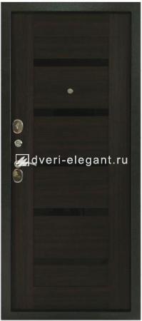 Входная  металлическая дверь Троя Экошпон темное серебро/венге тисненный Йошкар-Ола купить в Тольятти